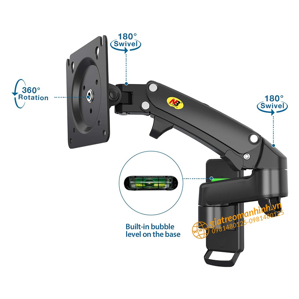 Giá Treo Màn Hình NB-F150 Tương Thích Màn 17 - 34 Inch / Lắp Đặt Treo Tường Tùy Chỉnh Đa Năng - Xoay Màn 360 Độ