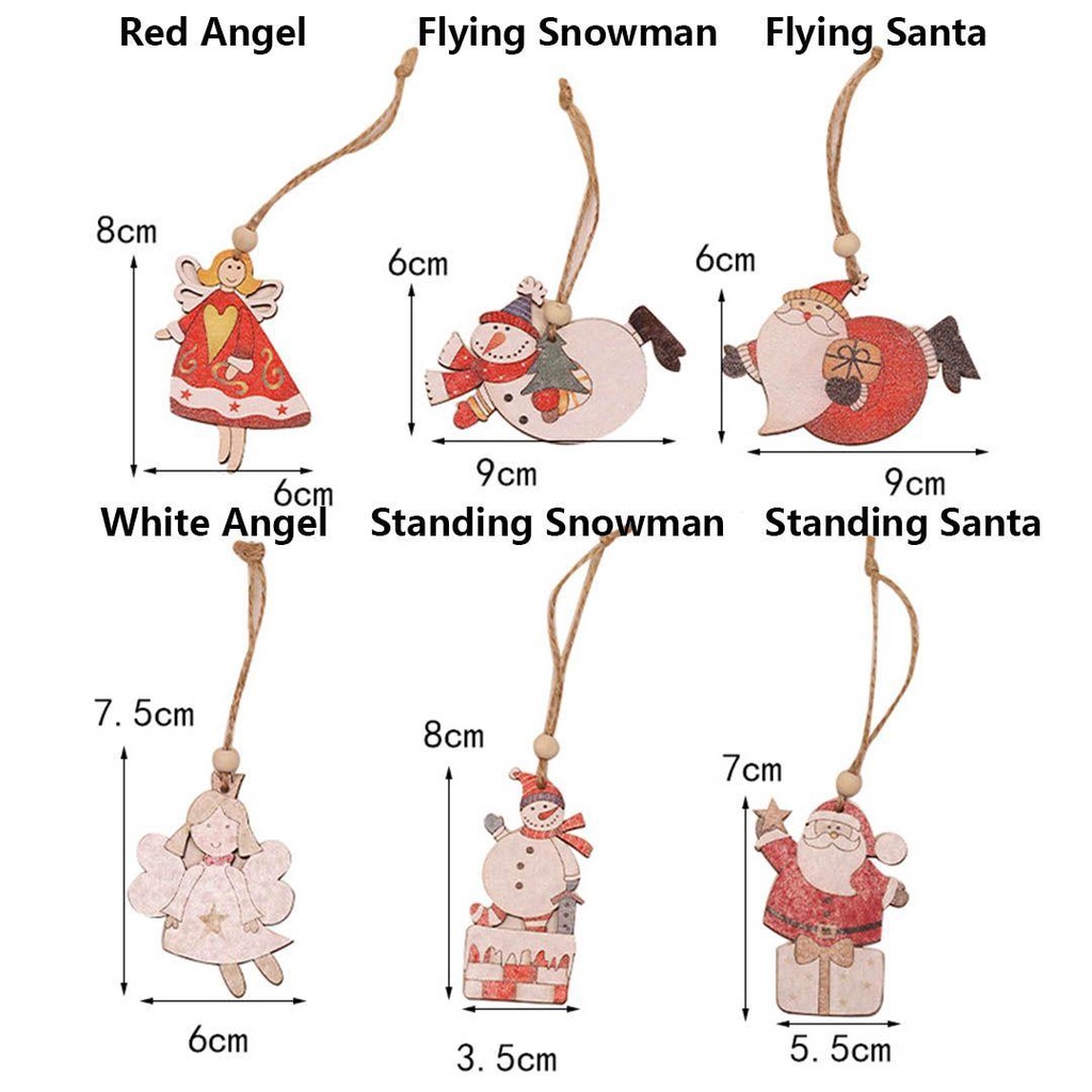 GOGOUP Set 2 Phụ Kiện Treo Trang Trí Giáng Sinh Hình Thiên Thần / Ông Già Noel