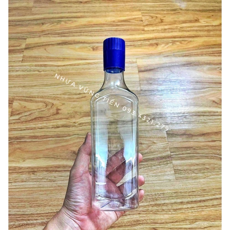 Chai nhựa PET 500ml dẹt đựng mật ong, nước mắm, r.ư.ợ.u