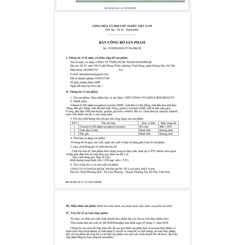 VITAMIN E ĐỎ- Làm đẹp da - Chống oxy hoá