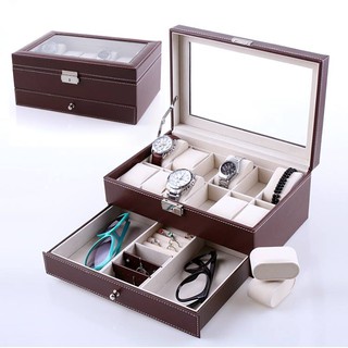 Hộp đựng và bảo quản đồng hồ 12 ngăn chống trầy xước và thất lạc, mặt kính trong suốt dễ nhìn GIÁ HỦY DIỆT