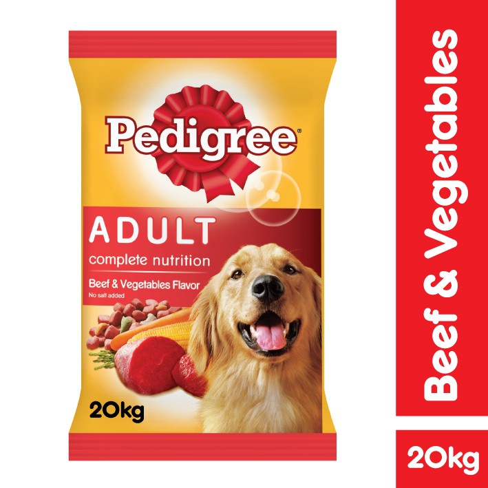 Thức ăn chó lớn vị Bò pedigree adult bao 20kg