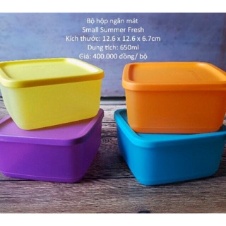 Tupperware - Bộ trữ mát 4 hộp small square 650ml