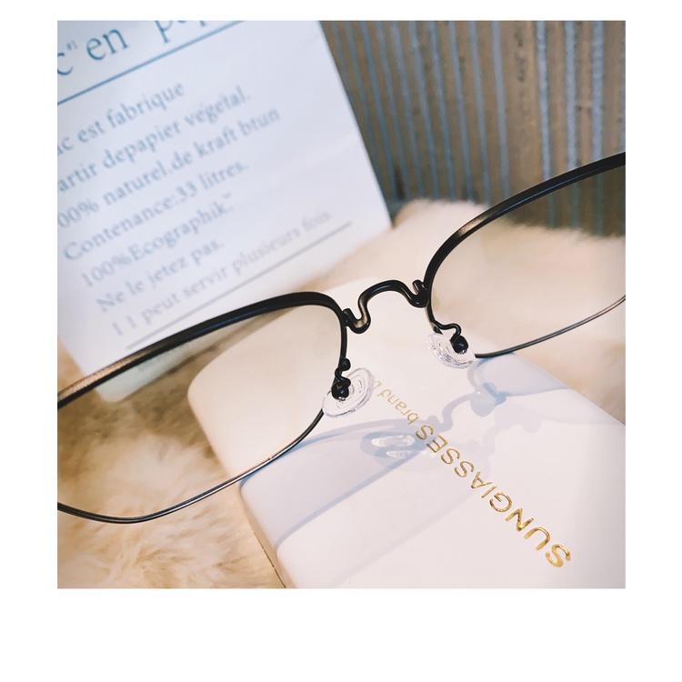 Kính Mát Gọng Vuông Kim Loại Thời Trang Cho Nam Nữ