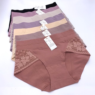 Quần lót nữ phối ren cạp cao cotton cao cấp , quần lót gen bụng dưới bigsize kháng khuẩn 1612