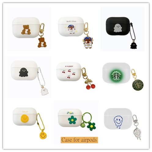Vỏ Bảo Vệ Hộp Sạc Tai Nghe Airpods 3 Gen 2 Pro Bluetooth Chất Liệu Mềm Đục Chống Rơi Có Khóa Gài Họa Tiết Hoạt Hình Dễ Thương