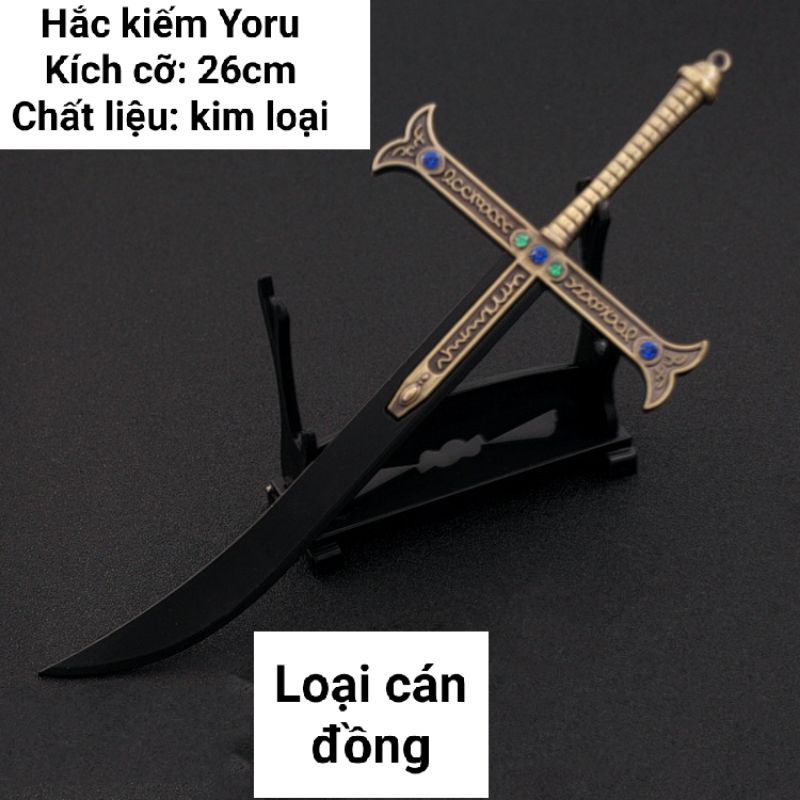 Mô hình trưng bày Hắc Kiếm của Mihawk trong One Piece Bằng Hợp Kim Không Gỉ dài 2 màu
