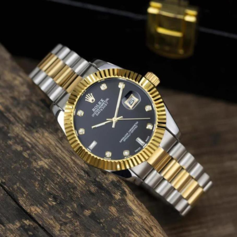 Đồng hồ nam Rolex - dâu kim loại màu denim kiểu dáng sang trọng - DH508 -Hongnhungshop