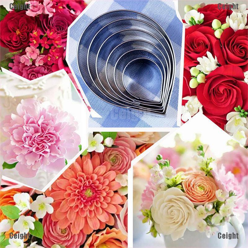 Set 6 Khuôn Cắt Tạo Hình Cánh Hoa Hồng Trang Trí Bánh Tiện Dụng