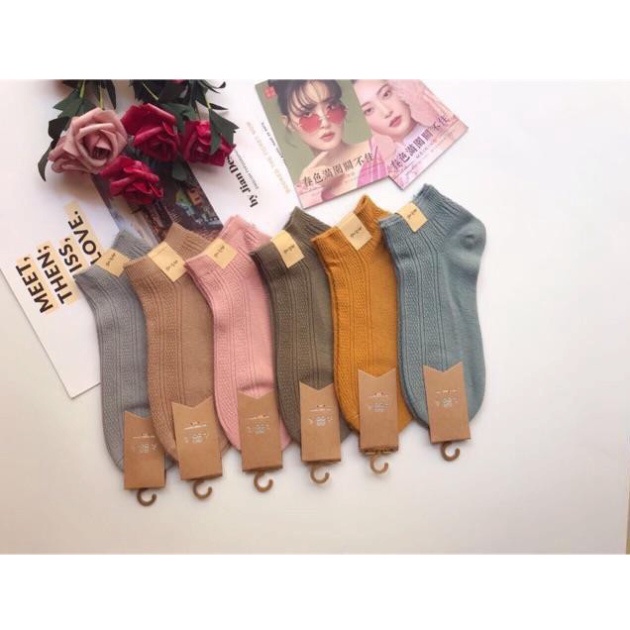 Set Tất Len Gân Nữ Vintage Cổ Ngắn Loại 1 CARLA