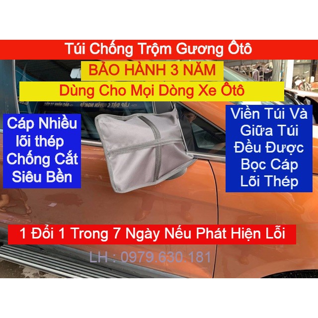 Túi Chốnng Trộm Gương Ô tô Có CÁP LÕI THÉP CHỐNG CẮT [Hàng Cao Cấp] Chống Cắt Chống Bẻ Gương, Bảo Vệ Ô tô