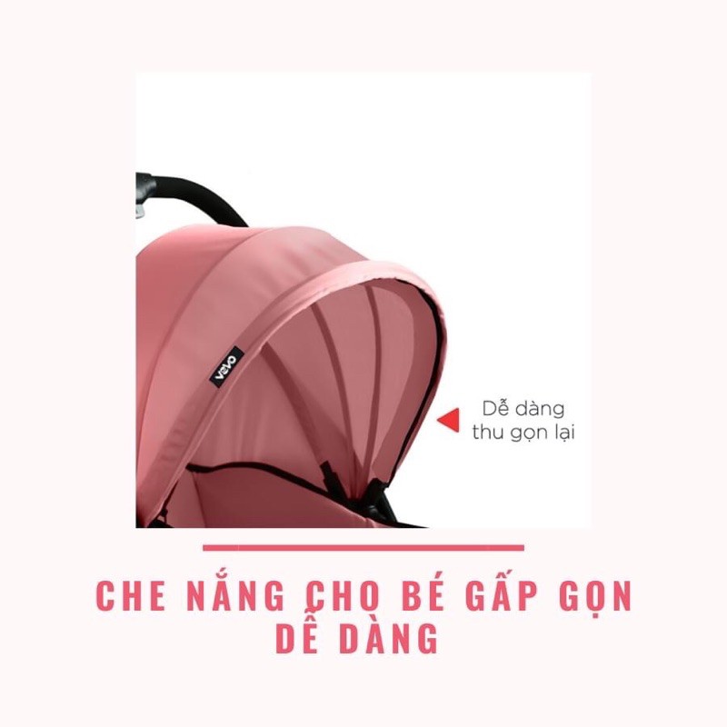 Xe đẩy gấp gọn 2 chiều 3 tư thế VOVO TRAVEL 2020 - Hàng chính hãng