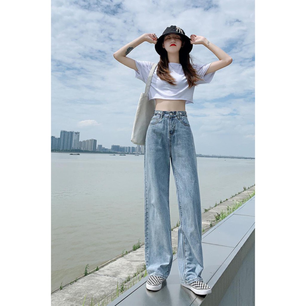 (ORDER TAOBAO) QUẦN JEAN NỮ CẠP CAO ỐNG RỘNG [order]