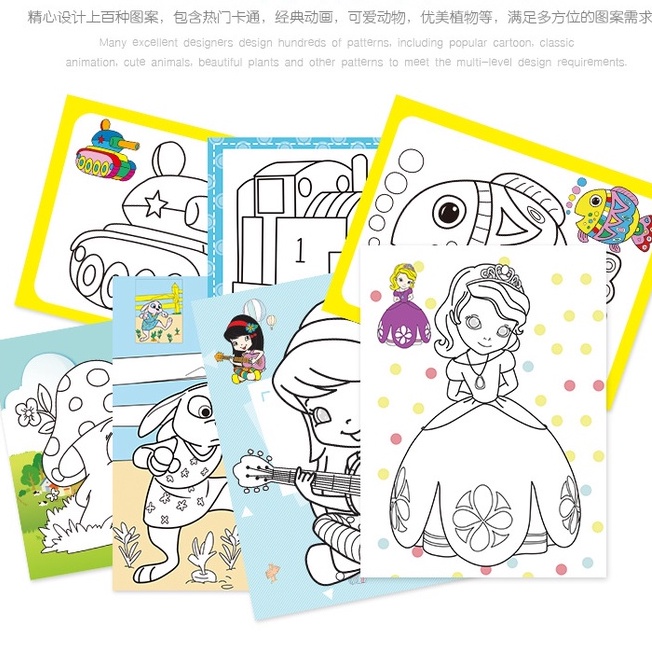 [Hàng mới về] Bộ 2 tranh 6 khay màu nước cho bé tô màu, Tranh Tô Màu Nước cho bé, Bé tập tô màu nước, Tranh ngẫu nhiên