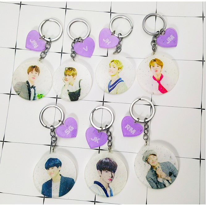 Móc khoá Bangtan World Tour purple kim tuyến