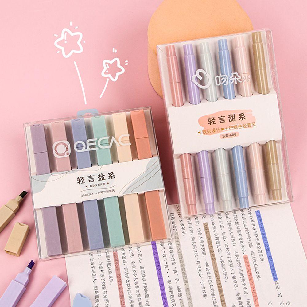 Bộ 6 Bút Dạ Quang Dùng Đánh Dấu Trang Sách Tiện Dụng