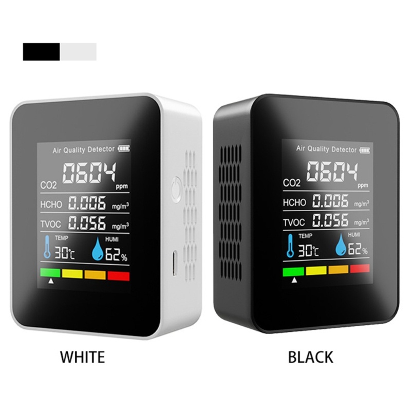 Máy Đo Độ Ẩm Không Khí CO-2 5 Trong 1 Có Chuông Báo Nhiệt Độ 400 5000 Gpm 1200Mah