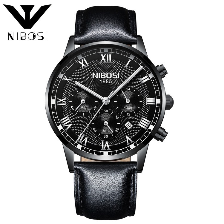 [ xả kho ] ĐỒNG HỒ NAM NIBOSI 2339 DÂY DA CAO CẤP, MẪU MỚI 2018