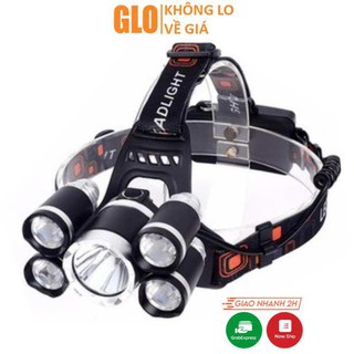 Đèn Pin Đội Đầu Đeo Trán 5/ Bóng  Siêu Sáng [Tặng Kèm Pin & Sạc Điện] [Miễn Phí Vận Chuyển khi đơn đạt giá trị tối thiểu