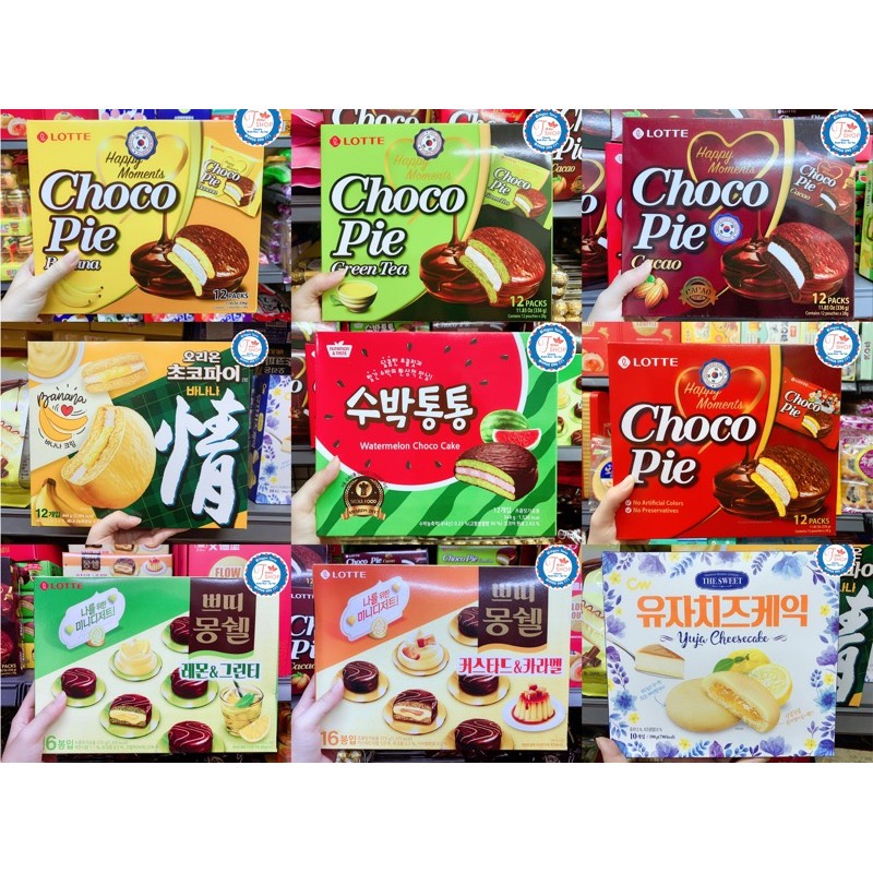 BÁNH CHOCOPIE SIÊU MỀM VỊ PIE NAM VIỆT QUẤT, DƯA HẤU, PIE ĐẬM VỊ CACAO, PIE XOÀI, MOLLE HẠNH NHÂN 276G X 12 Cái.