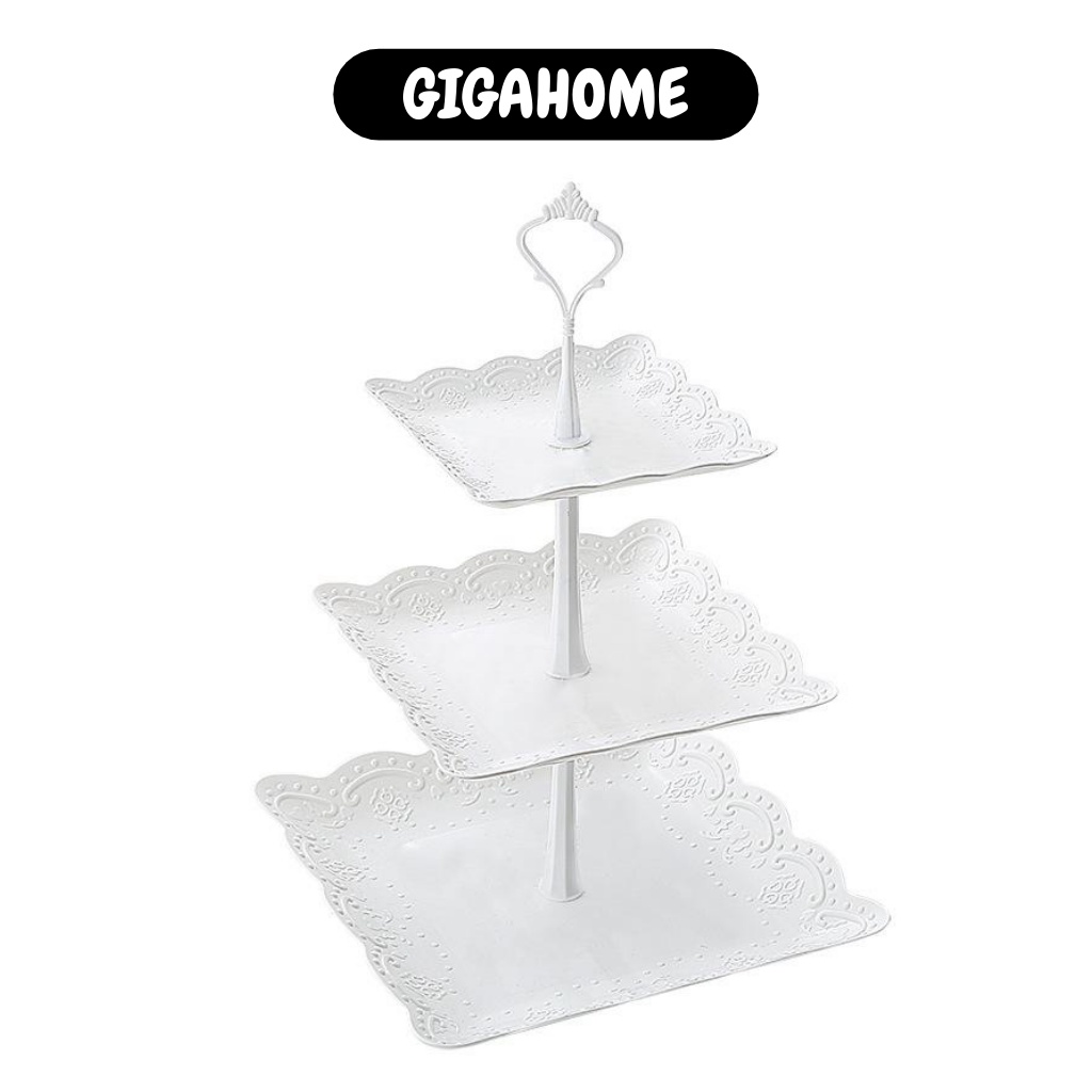 Khay Đựng Bánh Kẹo, Hoa Quả 3 Tầng GIGAHOME Đơn Giản, Trang Trí Bàn Ăn 9093