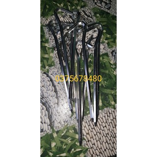 Phụ kiện lều trại - Đinh / cọc Nhôm lục giác 6mm dài 20cm - Bộ 5 cây (Bạc)