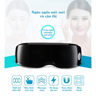 Kính Massage Mắt thư giãn, giảm quầng thâm Sạc Điện, cảm ứng - Đen