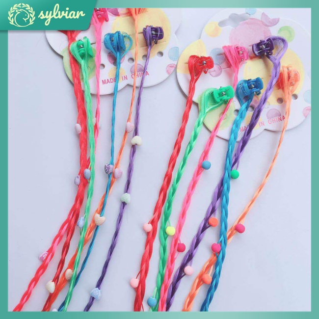Set 6 Kẹp Tóc Giả Nhiều Màu Sắc Dành Cho Bé Gái