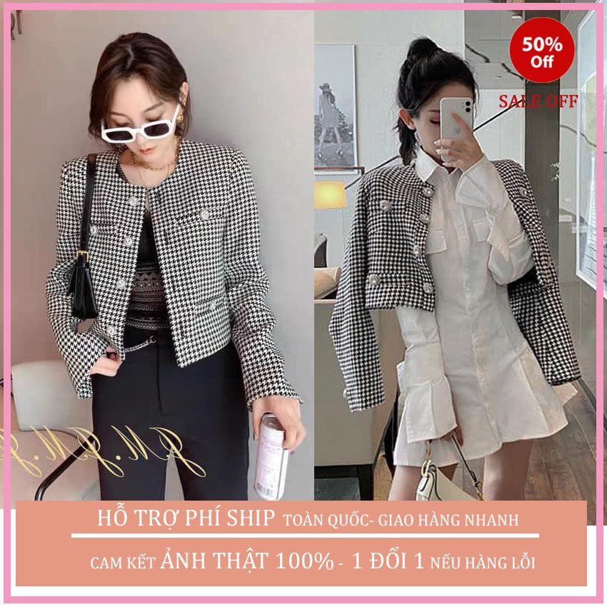 ÁO KHOÁC NHẸ NỮ CHẤT LIỆU DẠ TWEED SIÊU RẺ HỌA TIẾT ZICZAC THỜI TRANG CỰC HOTTREND MÙA THU ĐÔNG  2020