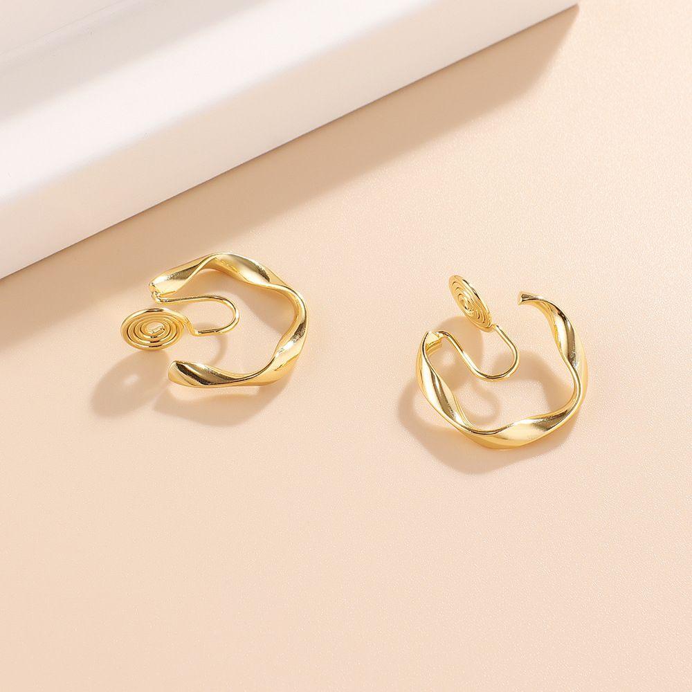 Bông Tai Thiết Kế Xinh Xắn Thời Trang Dành Cho Nữ|Khuyên Kẹp Tai Chữ C Bằng Đồng Phong Cách Retro Thanh Lịch