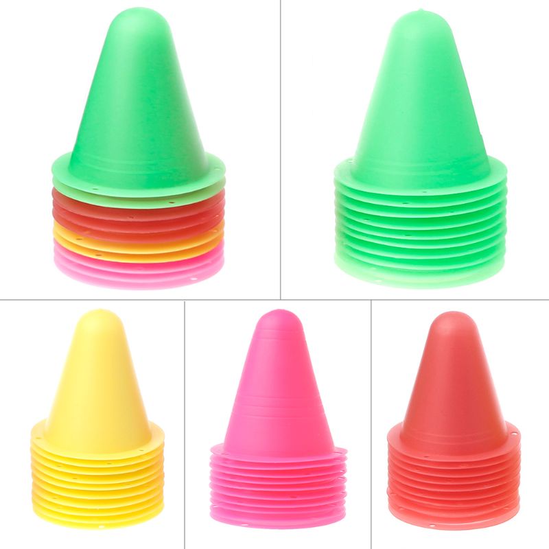 Set 10 Cốc Đánh Dấu Hình Nón Hỗ Trợ Luyện Tập Đá Banh / Trượt Patin