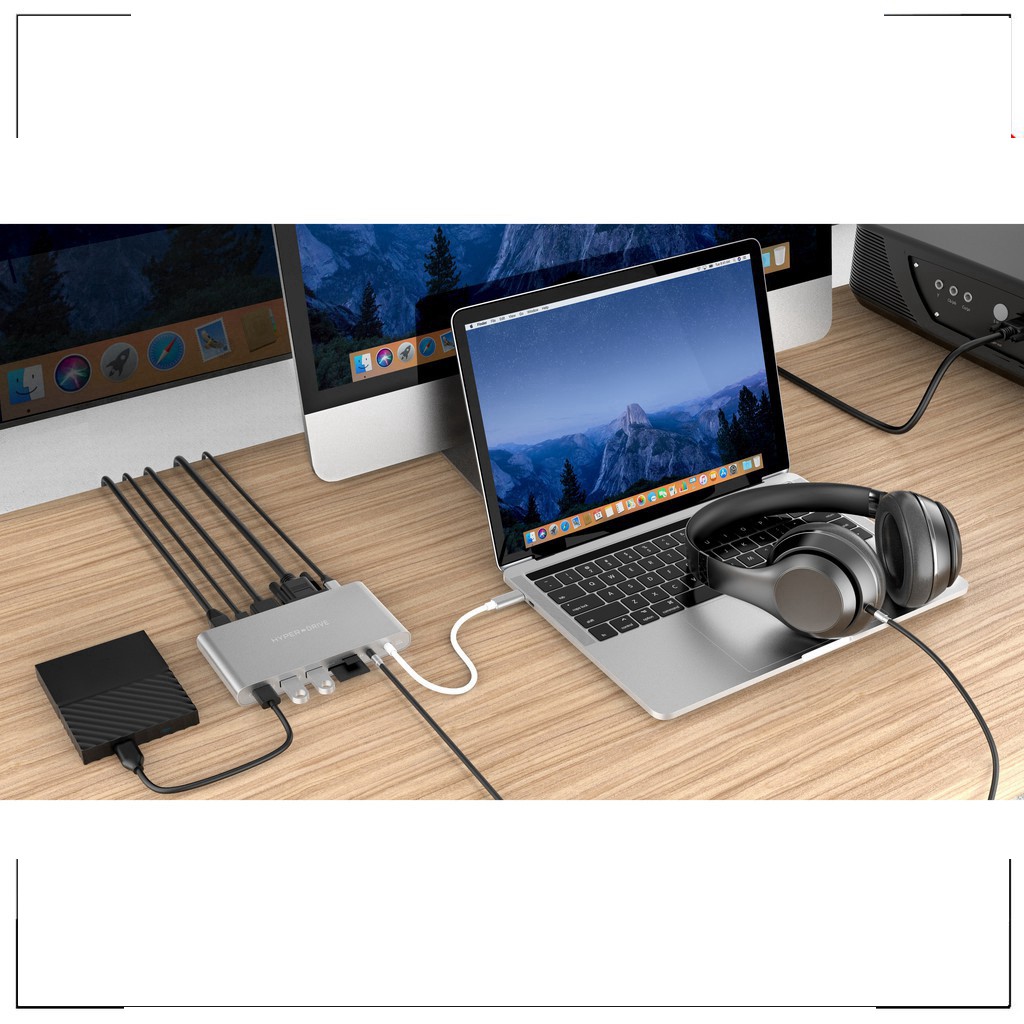 T-  Cổng chuyển HYPERDRIVE ULTIMATE 11port USB-C HUB cho MACBOOK PRO, PC & DEVICES - GN30 -  Hàng Chính Hãng