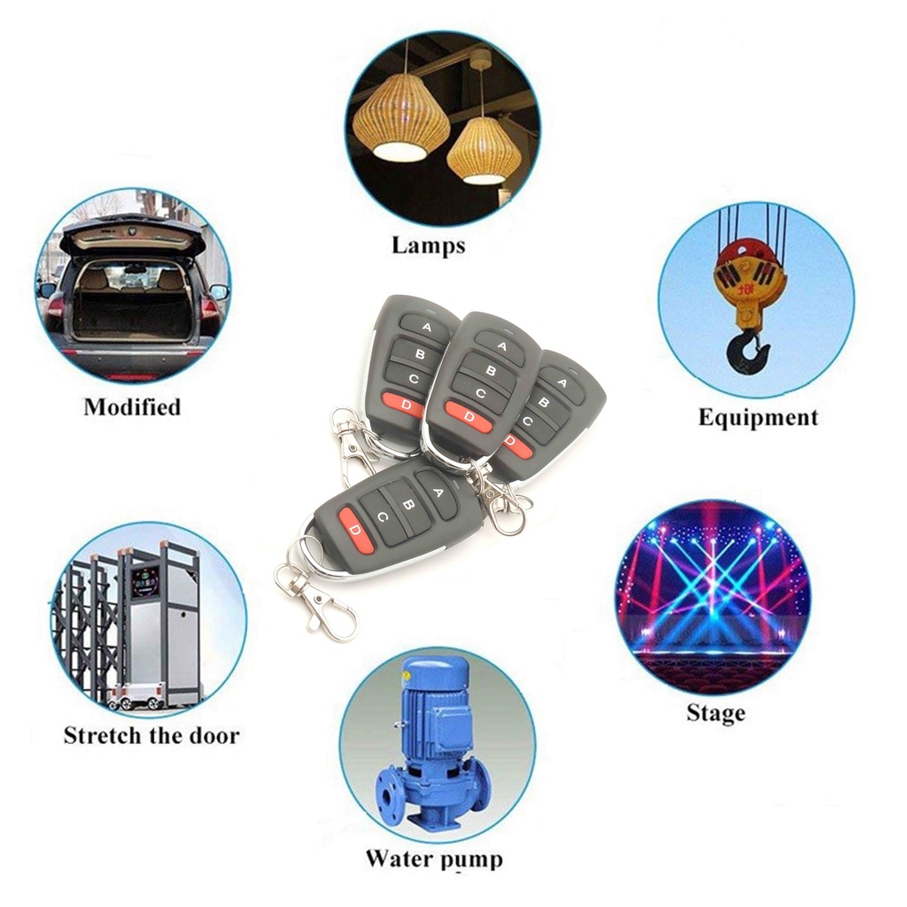 Điều khiển từ xa không dây thông minh DIESE 4 nút tần số 433Mhz RF chất lượng cao