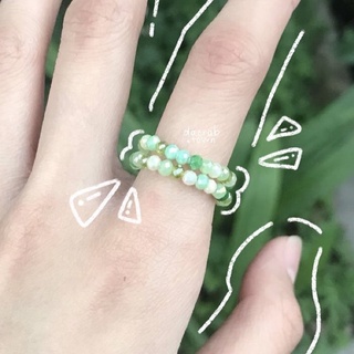 Nhẫn mầm lộc | nhẫn hạt cườm tone xanh lá đơn giản | rings by dacrab.town