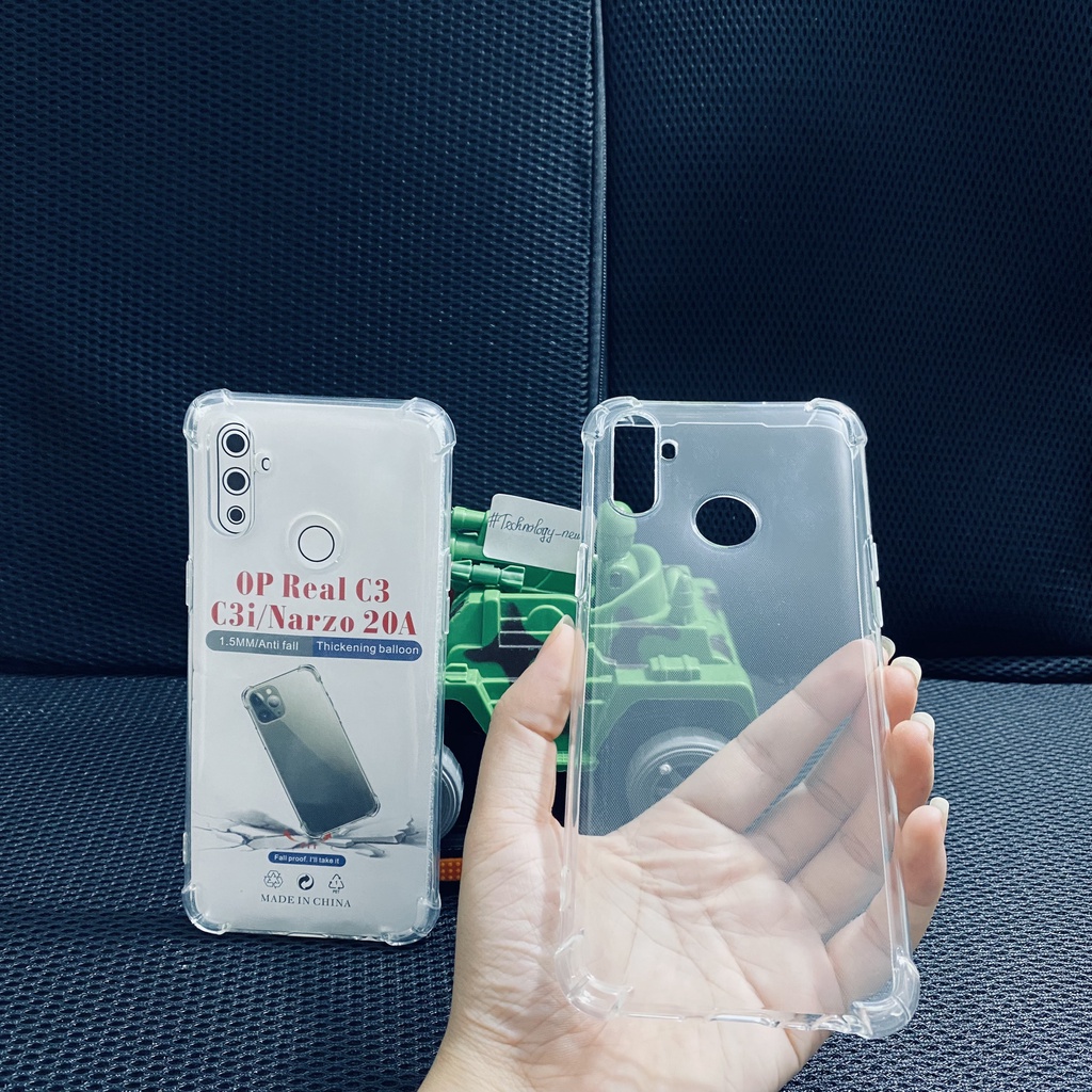 Ốp lưng chống sốc Realme C3/ C3i/ Narzo 20A dẻo trong suốt cao cấp bo 4 góc chống va đập