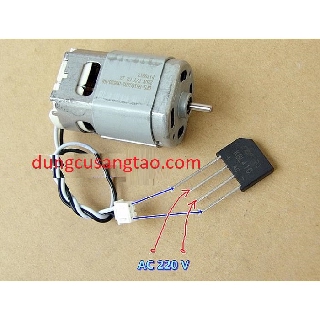 Motor 220VDC cốt 3.17mm / Động cơ 220 VDC cốt 3.17mm 12500 rpm (động cơ xài điện nhà trực tiếp)