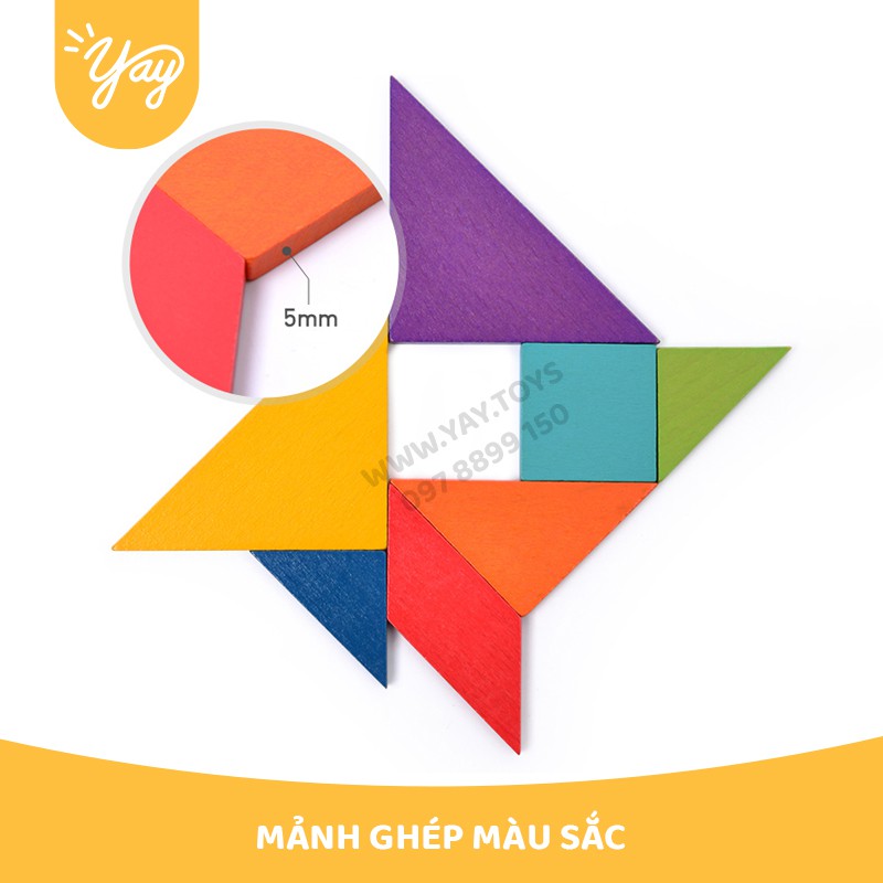 [5 MẪU ] Trò Chơi Colorful Tangram - MIDEER & TOI