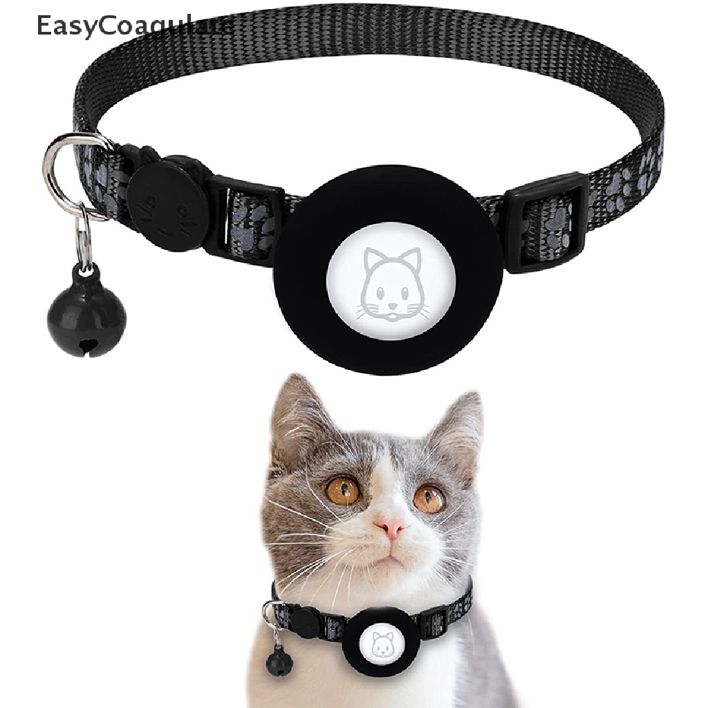 Eas Airtag Pet Collar Reflective Nylon Adjustable Collar Anti-lost For Cat Dog Ate