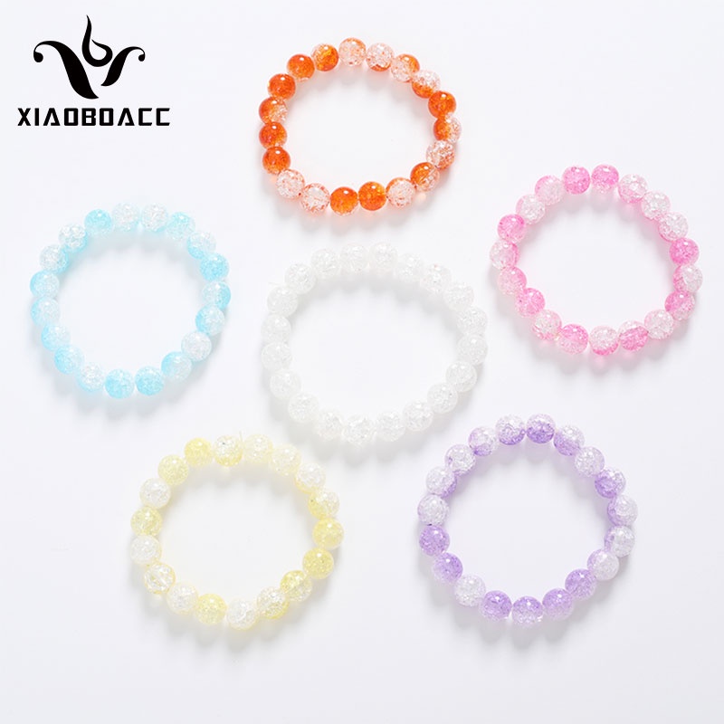 XiaoboACC Vòng Tay Hạt Pha Lê Màu Sắc Gradient Thời Trang Dành Cho Nữ
