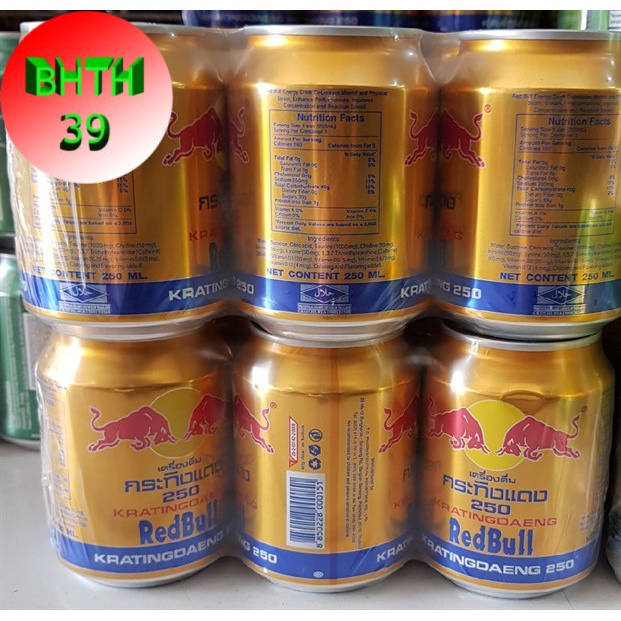 Nước tăng lực Bò húc Red Bull Thái Lan - Bò húc thái lon 250ml ( 1 lon ) - Bò cụng thái