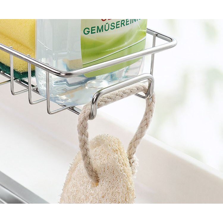 Giá Inox Để Giẻ Rửa Bát Kẹp Vòi Nước Tiện Lợi