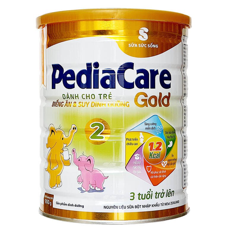 Sữa biếng ăn👨‍❤️‍💋‍👨Freeship👨‍❤️‍💋‍👨PediaCare Gold 1(từ 6 – 36 tháng), PediaCare Gold 2 900g (từ 3 tuổi trở lên)