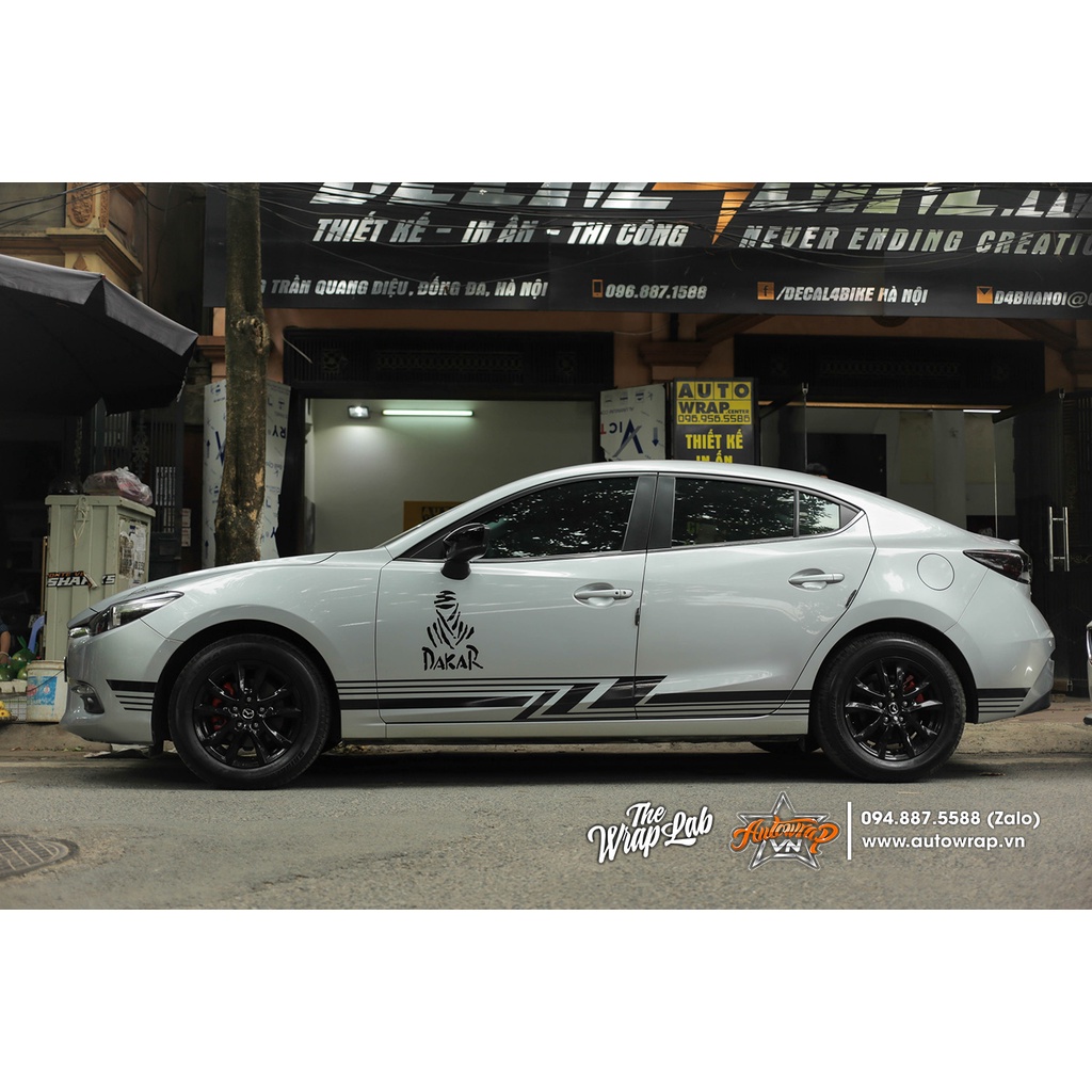 Tem họa tiết xe Mazda 3 Dakar Racing - Tem họa tiết ô tôt mazda, tem dán sườn xe thể thao