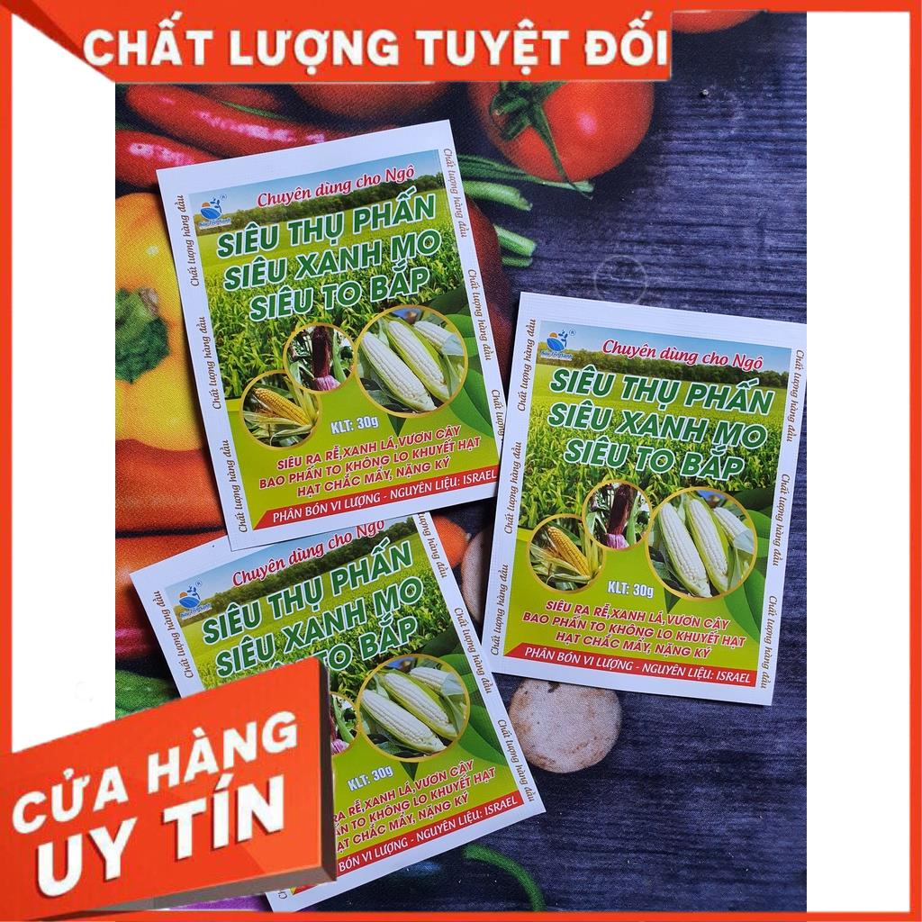 3 gói PHÂN BÓN CHUYÊN DÙNG CHO CÂY NGÔ ⚡️GÓI NHỎ GIÁ TỐT⚡️xanh mo,to bắp,chắc hạt,tăng thụ phấn, chống khuyết hạt 3