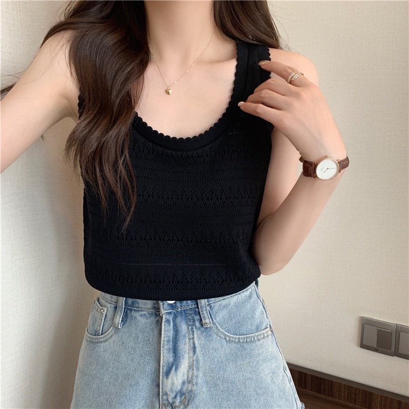 Áo dệt kim NZN không tay màu trơn thời trang mùa hè dành cho nữ