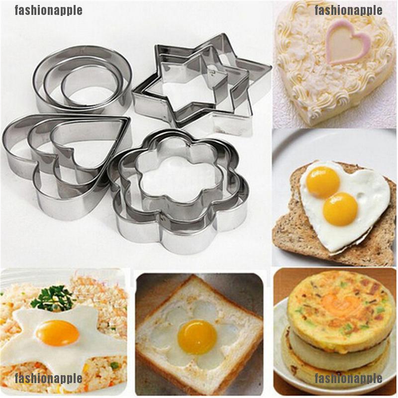 Set 1 / 12 Khuôn Làm Bánh Bằng Thép Không Gỉ