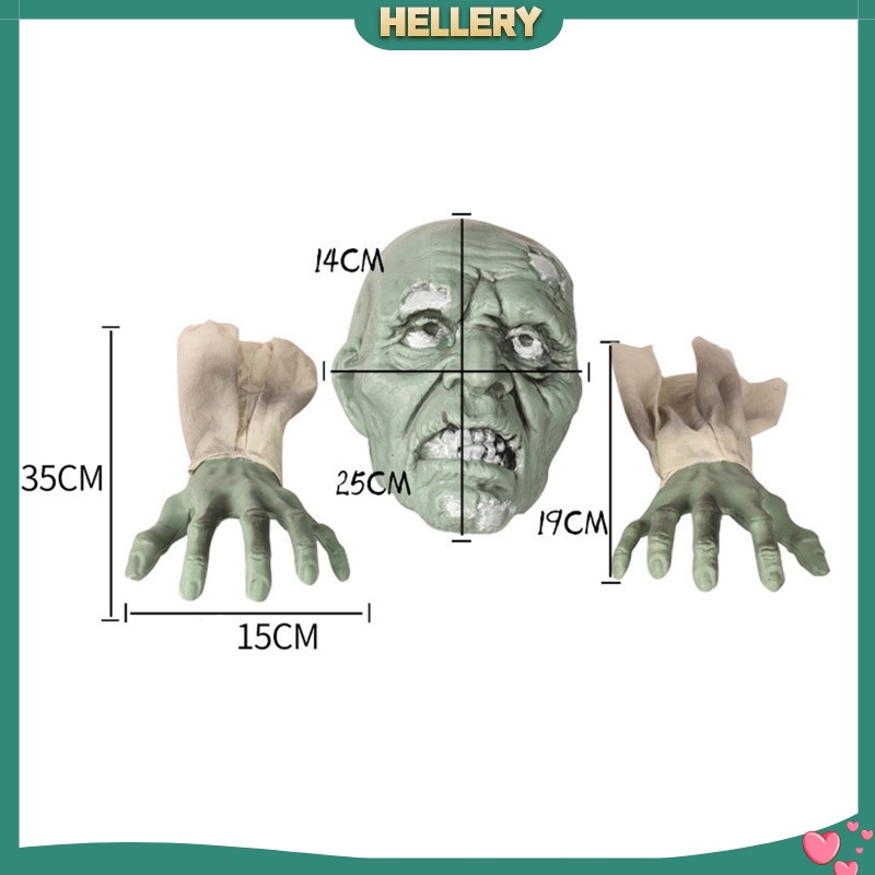 [HELLERY]Horrible Lawn Zombie Decoration Garden Arms Ornament Realistic Spooky Statue