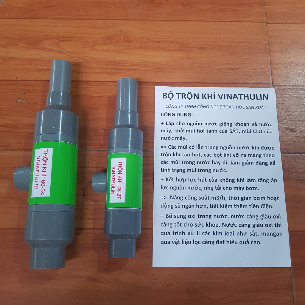 Bộ trộn khí VINATHULIN (Ejector) trong xử lí nước giếng khoan nhiễm sắt
