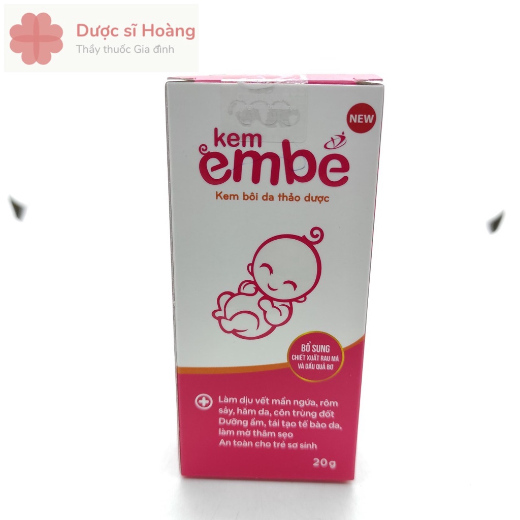 Kem EmBe - Làm Dịu Vết Mẩn Ngứa,Muỗi Đốt,Chàm Sữa,Rôm Sảy,Hăm Tã,Côn Trùng Đốt;An Toàn Cho Trẻ Sơ Sinh, Kem Em Bé