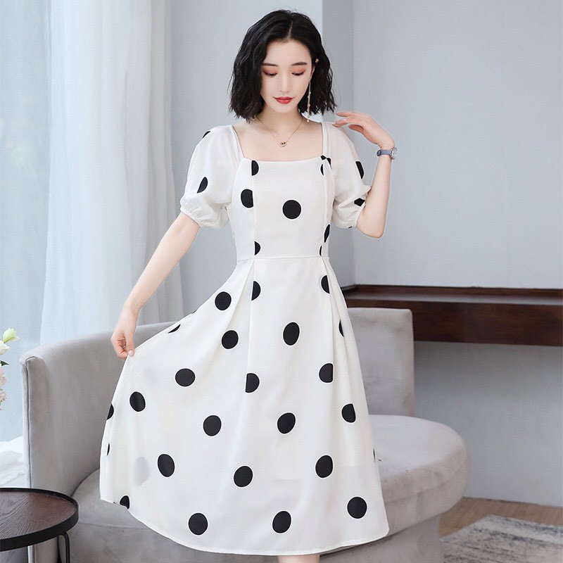 ĐẦM XÒE CHẤM BI CỔ VUÔNG - DT937-150